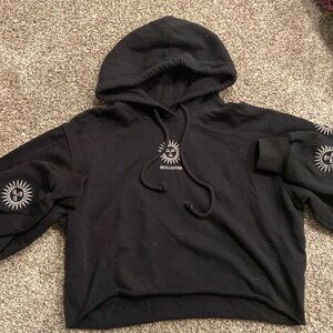 Hollister cropped black hoodie